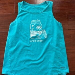 Life Is Good Teal Tank Top
